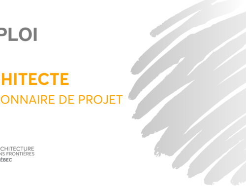 Offre d’emploi : Architecte, Gestionnaire de projet